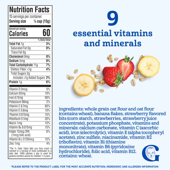 Gerber Oatmeal Banana Strawberry Cereal β Baby Cereal