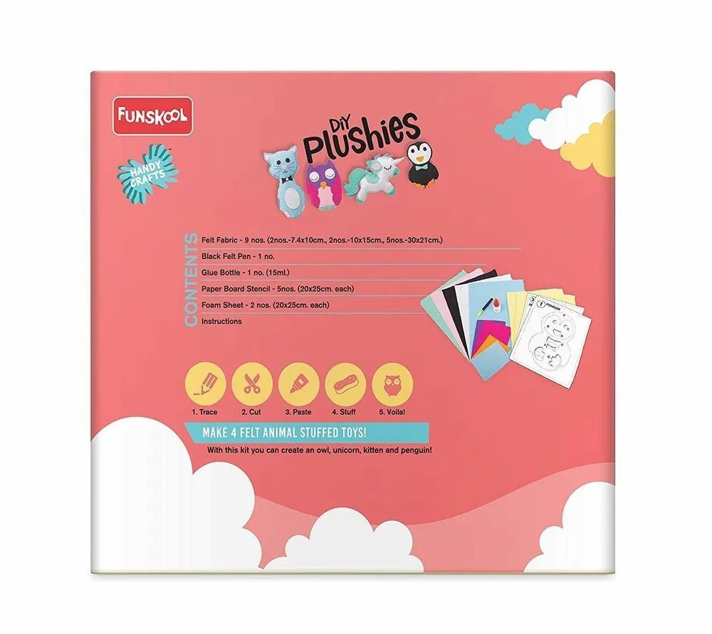 Handycrafts DIY Plushies 18-Piece 5Y+ – Multicolor