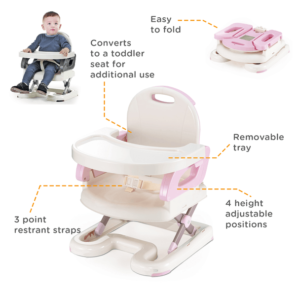 Mastela Booster Seat Fold Up Adjustable Chair Pink