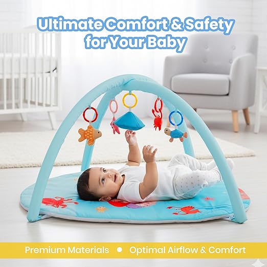 Nuluv Mermaid’s Cove Playgym for Babies, Soft Baby Play With Hanging Toy