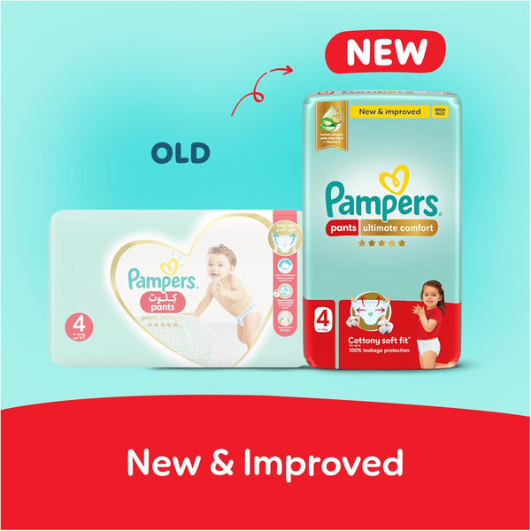 Pampers Ultimate Comfort Pants Size 4 9-14kg 50 Pants (Made In Egypt)