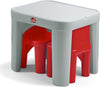 Step2 Party for Two Table & Chairs Kids' Table and Chairs Set, Gray Red