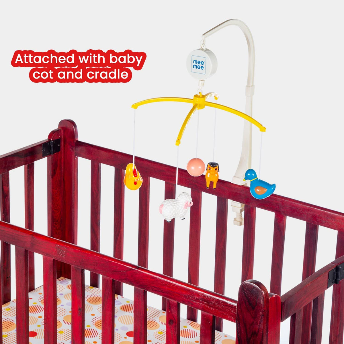 Mee Mee Musical Animal Cot Mobile 4-Toy Safari Theme – Multicolor