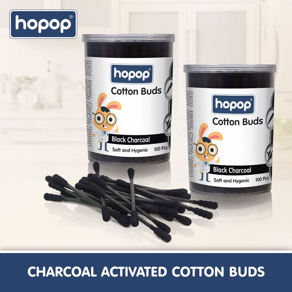 Hopop Charcoal Cotton Buds - Pack Of 1
