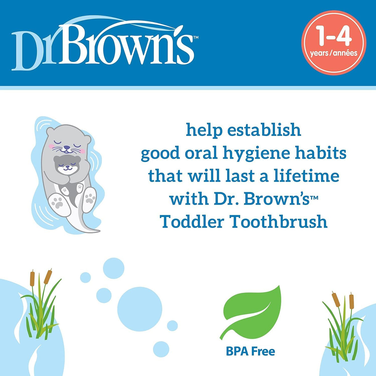 Dr. Brown’s Otter Toddler Toothbrush 1 Pack Grey