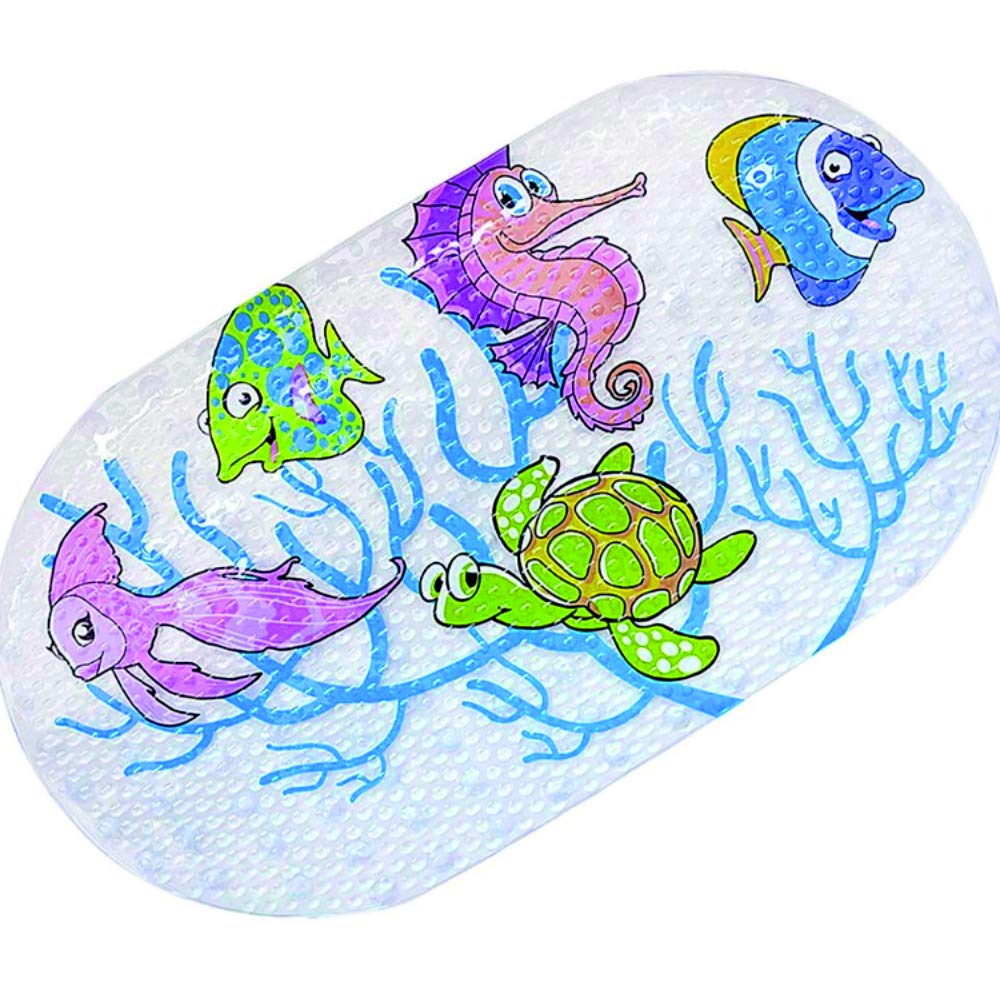 Hopop Non-Slip Cartoon Bath Mat for Kids 39 x 69 cm Fish