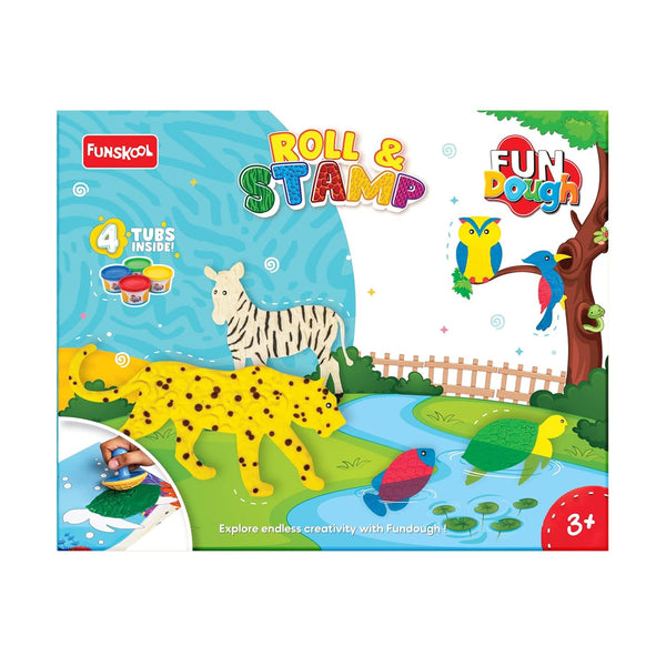 FunDough Clay Playset Roll And Stamp