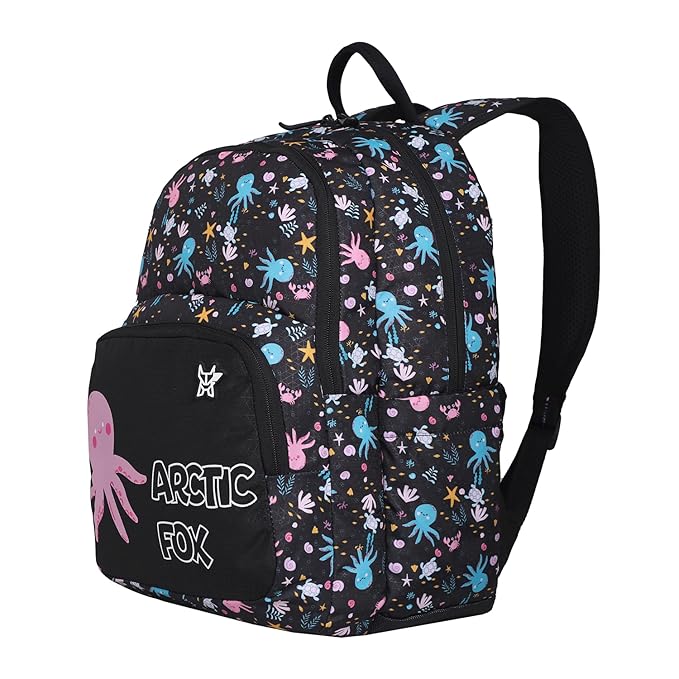 Arctic Fox Wink Octopus Kids School Backpack 21L – Black