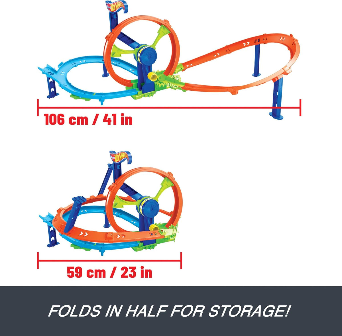 Hot Wheels Rapid Launch & Loop Track Set Standard Size Multicolour