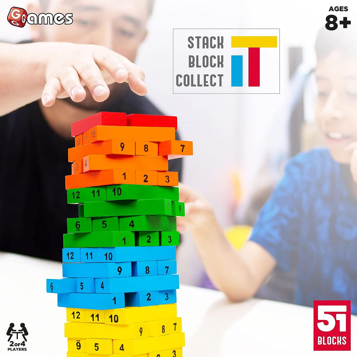 Funskool Games Tateru Hardwood Blocks 51 Pieces Multicolour