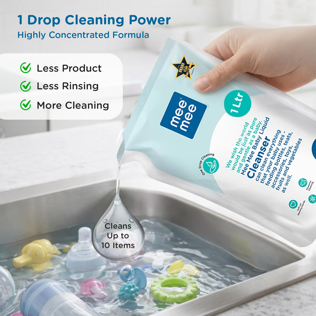 Baby Liquid Cleanser Mee Mee Anti-Bacterial Refill Pack 1 Ltr