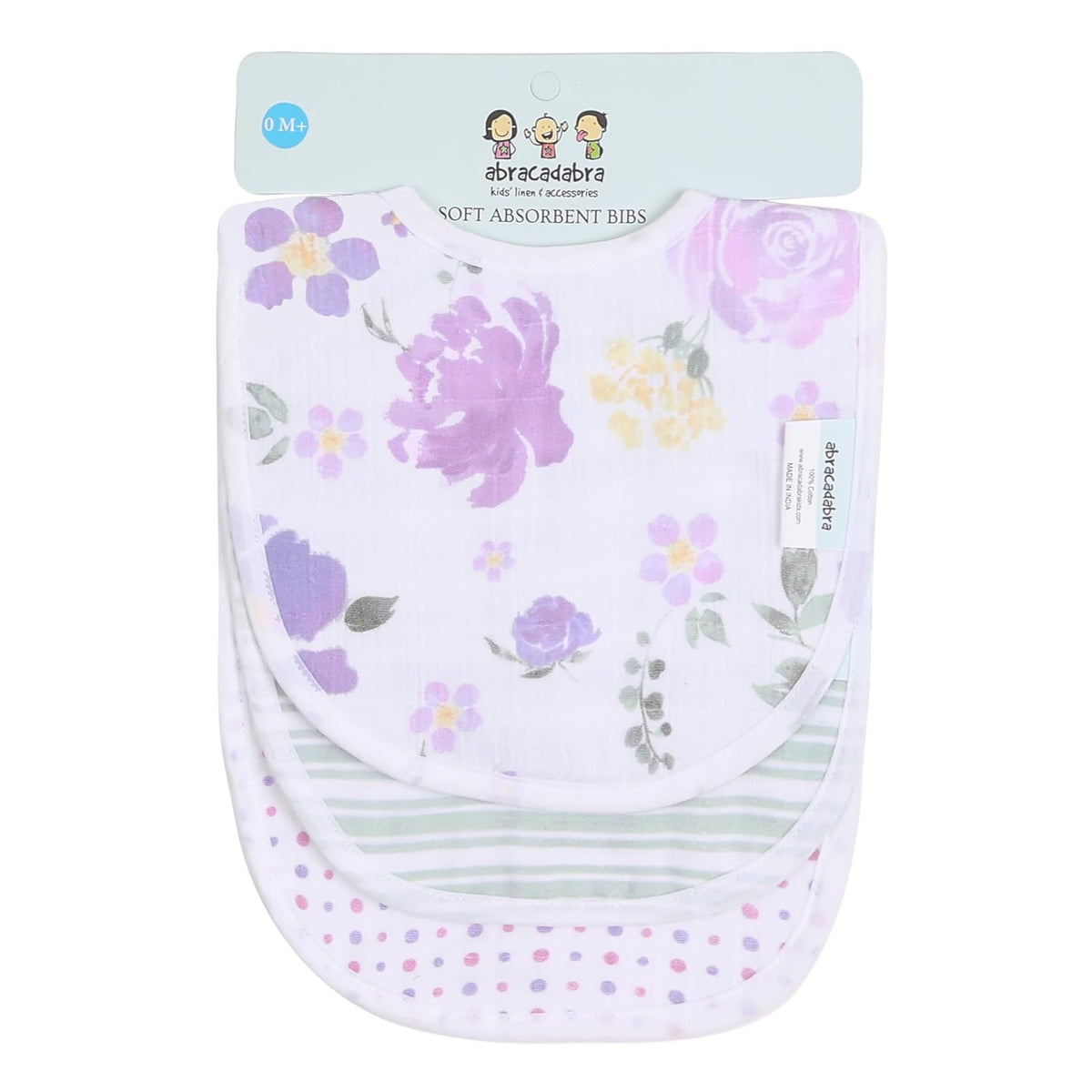 Abracadabra Muslin Bibs Set of 3 29 × 20 cm Villandry Multicolour