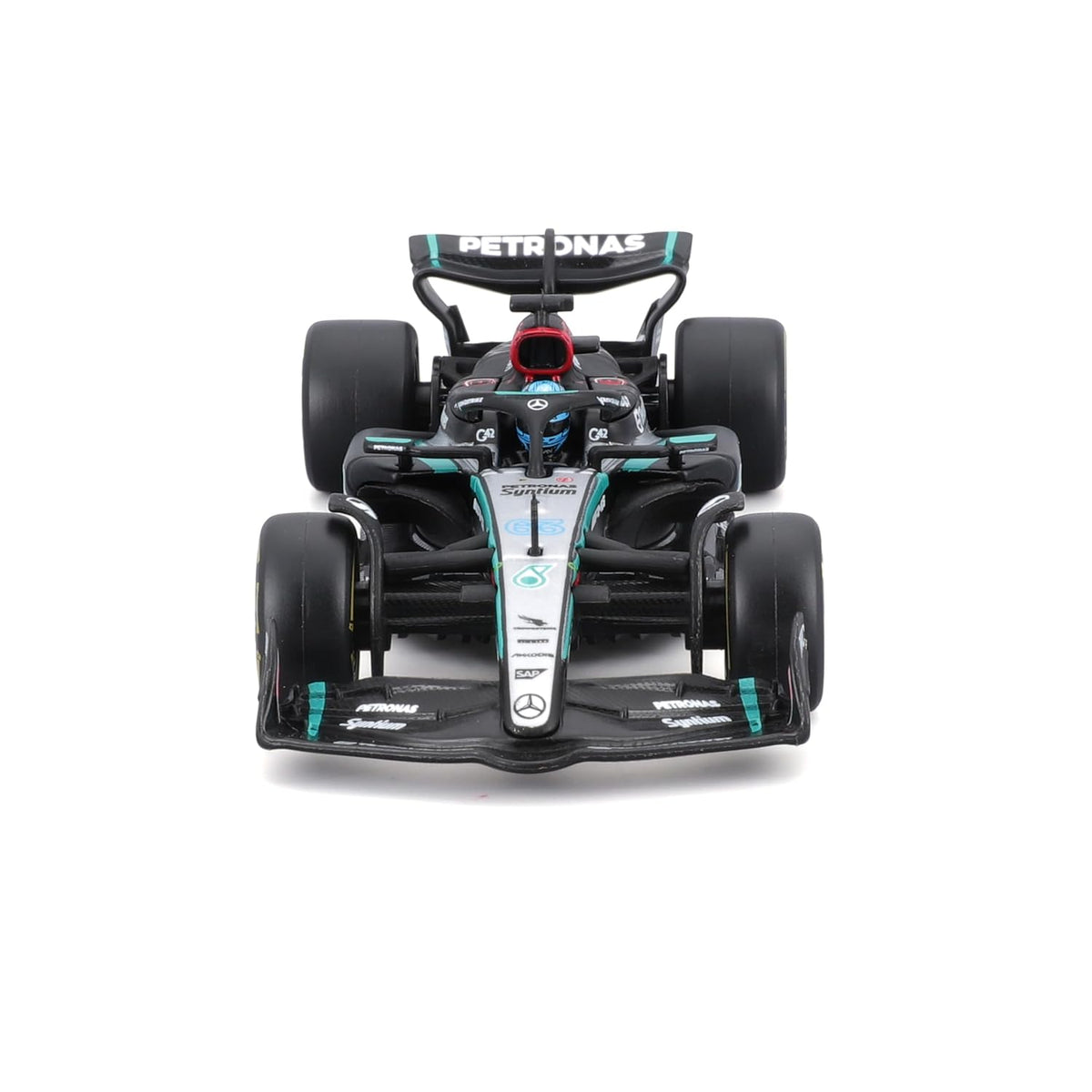 Bburago 2024 Mercedes-AMG W15 #63 George Russell 1:24 F1 Model with Acrylic Display Case