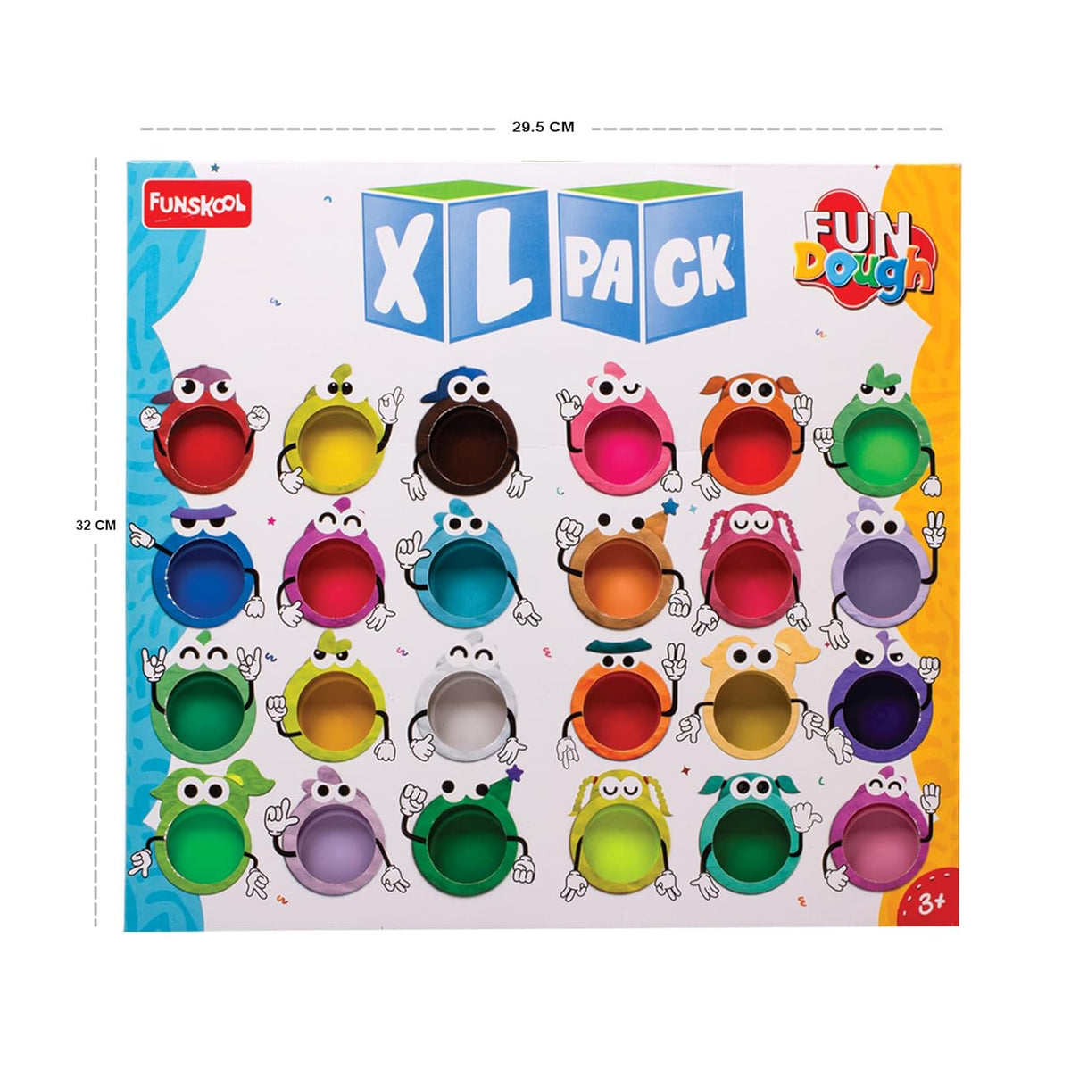 Dough Set Funskool Fundough XL Pack 24 x 25g 3Y+ – Multicolour