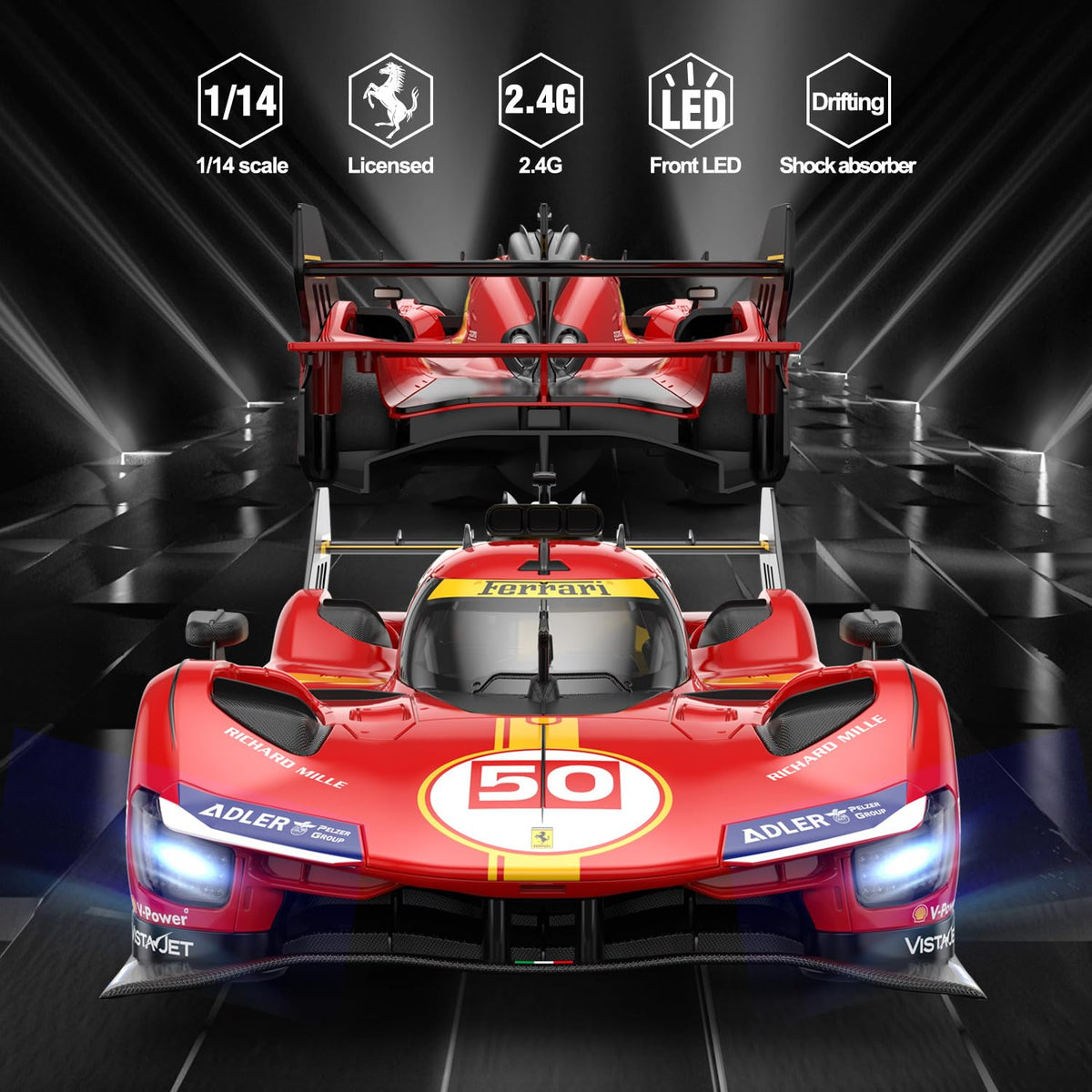 Rastar Ferrari 499P 1:14 Remote Control Racing Car – Red – 6 Years+