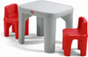 Step2 Party for Two Table & Chairs Kids' Table and Chairs Set, Gray Red