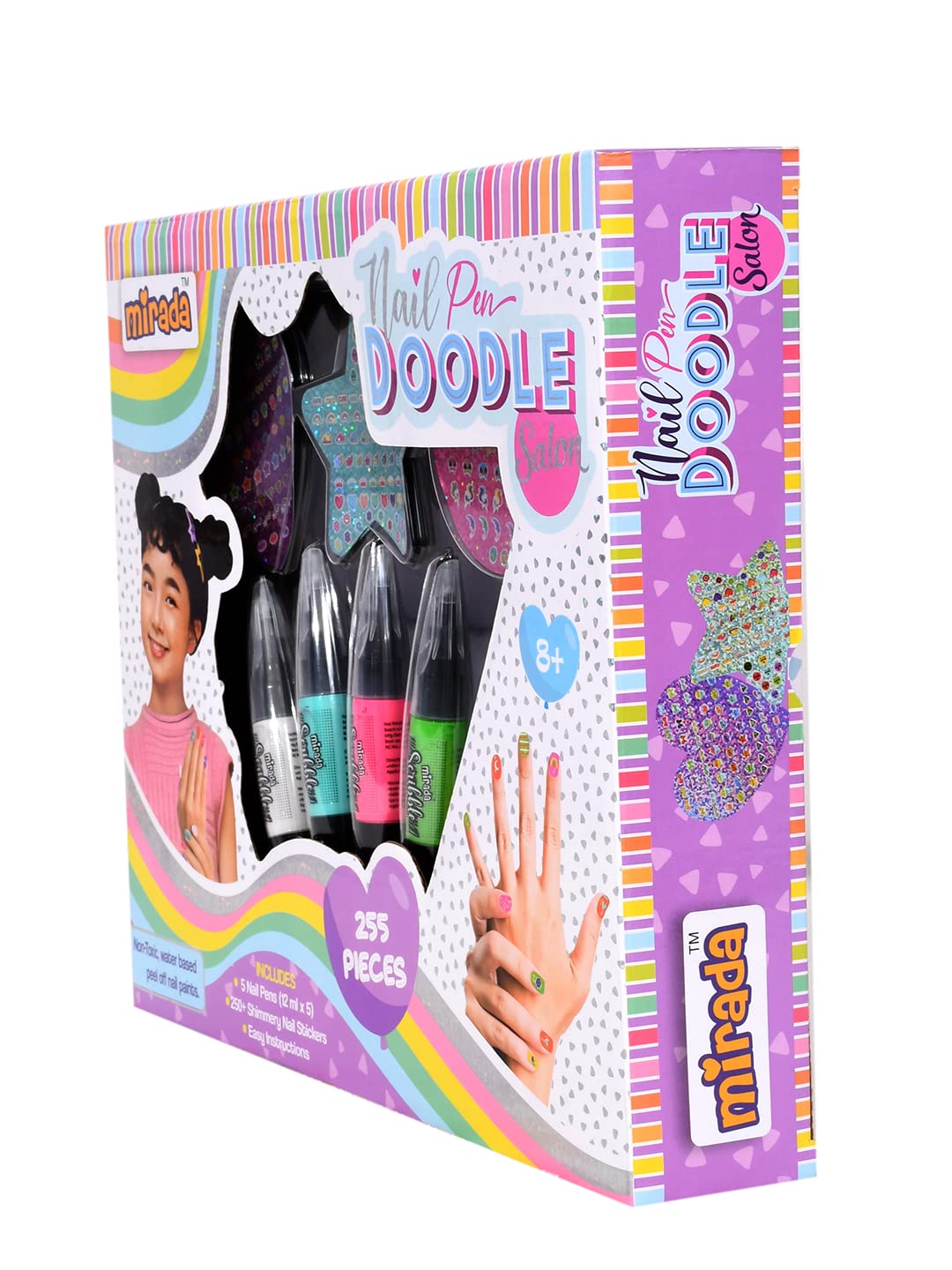 Mirada Doodle Nail Pen Salon Nail Art Kit 8Y+ – Multicolor