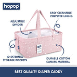 Hopop Baby Diaper Caddy Organiser 16 x 10 x 7 Inches Pink