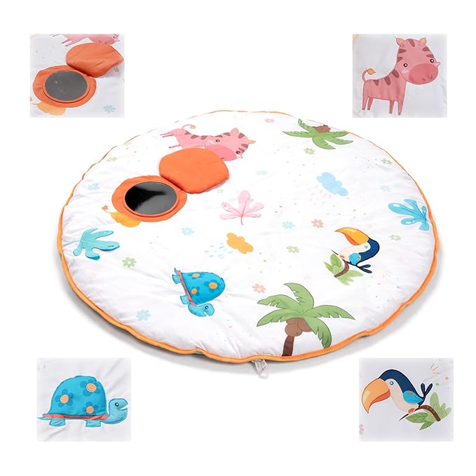 Jungle Jamboree Activity Playmat for Baby with Mirror, Crinkle & Squeaker 2+ Months