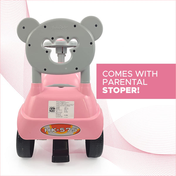 Dash Monkey Ride On for Kids (1 Years Plus) Push Car for Baby with Backrest and Under Seat Storage Utility Box for Toys