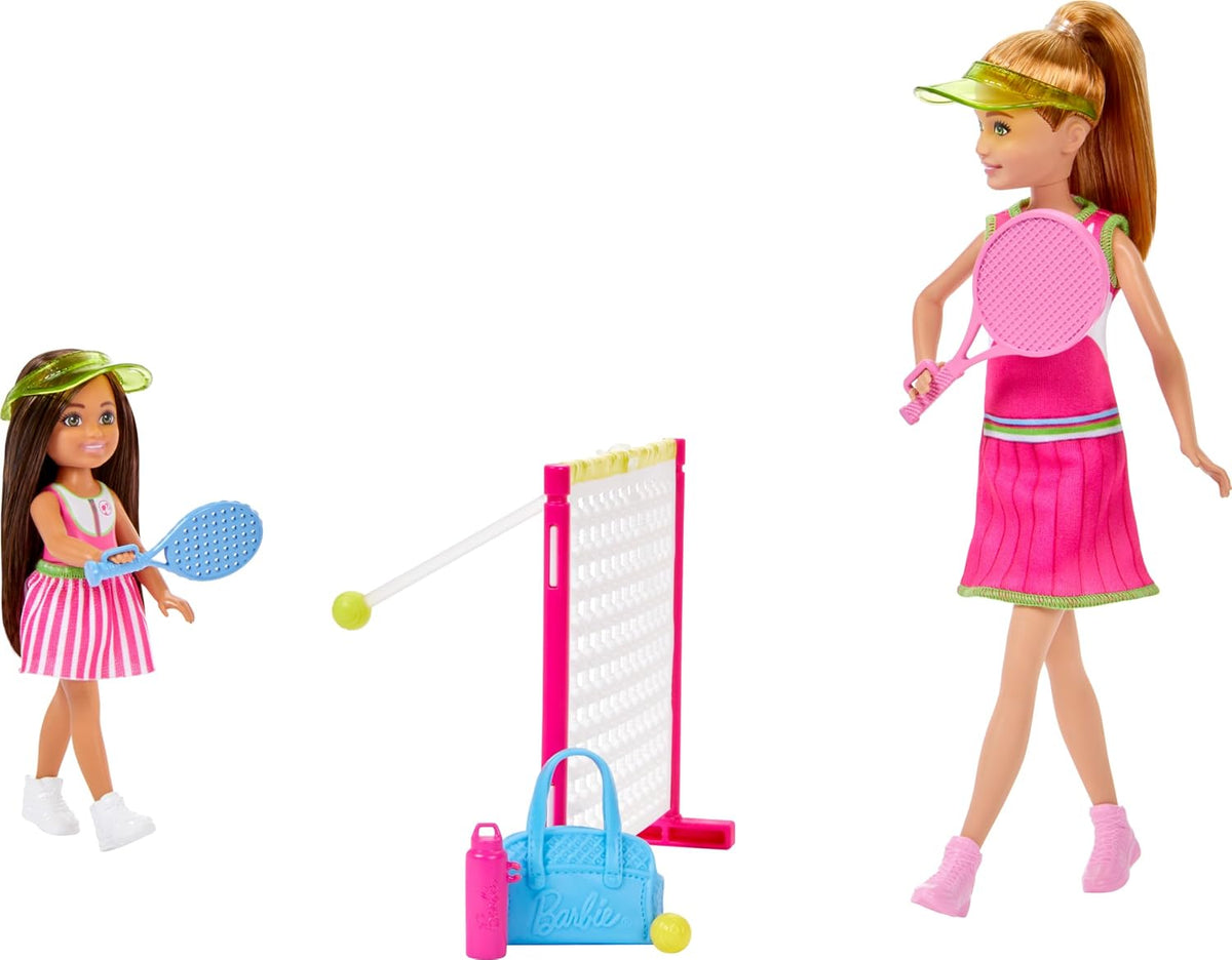 Barbie Stacie & Chelsea Tennis Playset with 2 Dolls & Accessories Multicolour