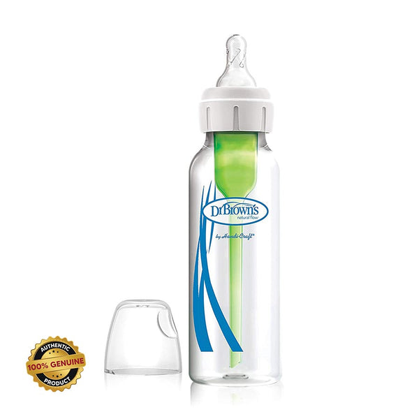 Dr Browns Glass Feeding Bottle Narrow Neck Options+ Anti Colic 8Oz 250Ml