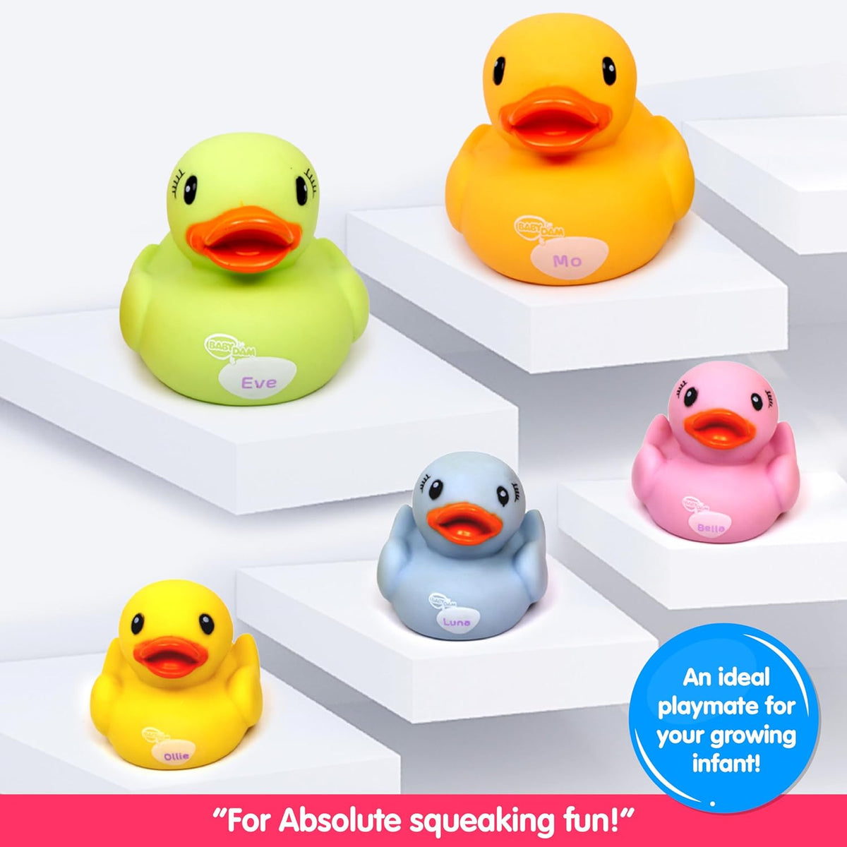 Giggles Dazzling Duck Family Squeakers Pack of 5 Multicolour