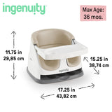 Ingenuity Baby Base 2-in-1 Booster Feeding & Floor Seat 43.8 × 38.7 × 29.8 cm Cashmere