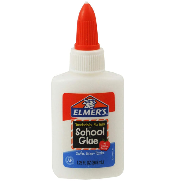 Elmer's Washable No-Run School Glue, 1.25 oz Bottle
