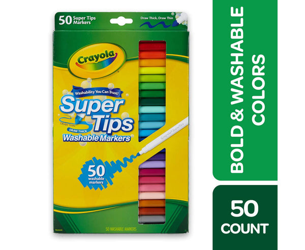Crayola Fine Washable Super Tips with Silly Scents Markers, 50 Count