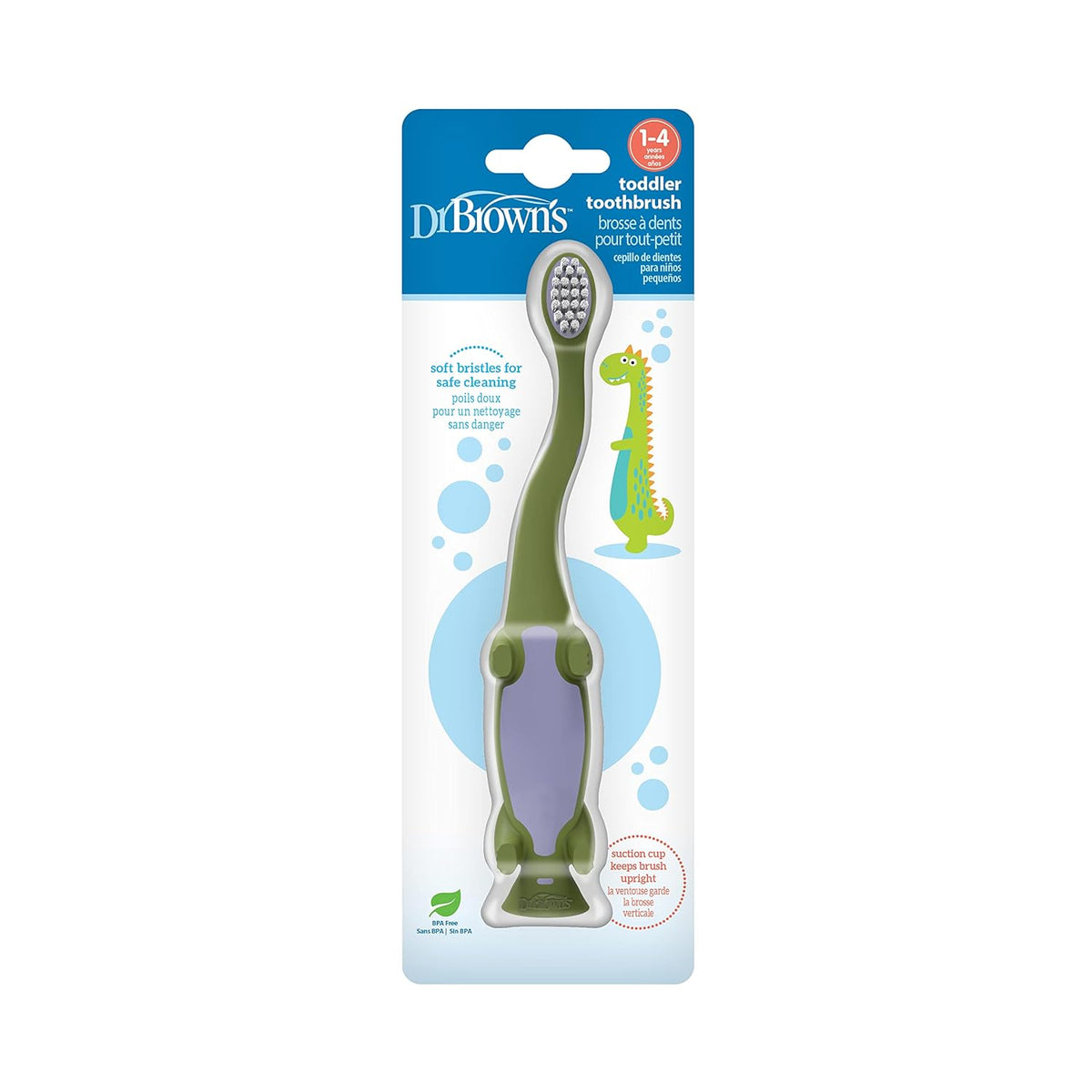 Dr. Brown's Dinosaur Toddler Toothbrush 1-4 Years Green