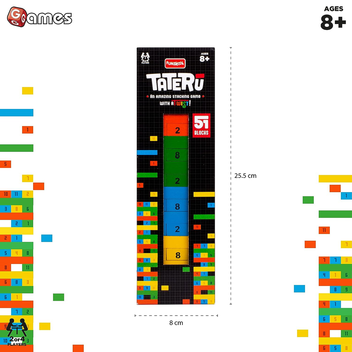 Funskool Games Tateru Hardwood Blocks 51 Pieces Multicolour