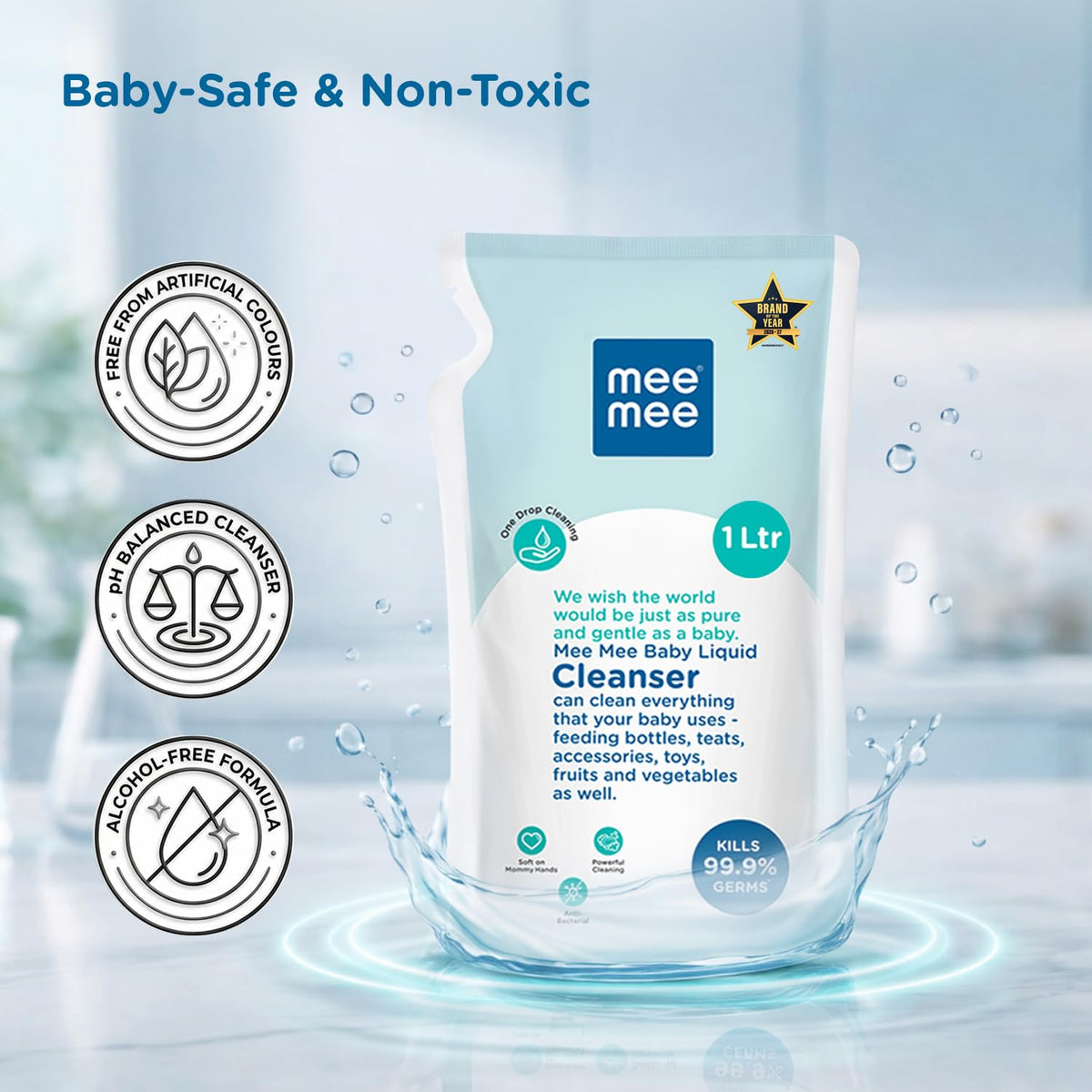 Baby Liquid Cleanser Mee Mee Anti-Bacterial Refill Pack 1 Ltr