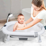 Nuluv Collapsible Baby Bath Tub with Cushion & Temperature Display Grey