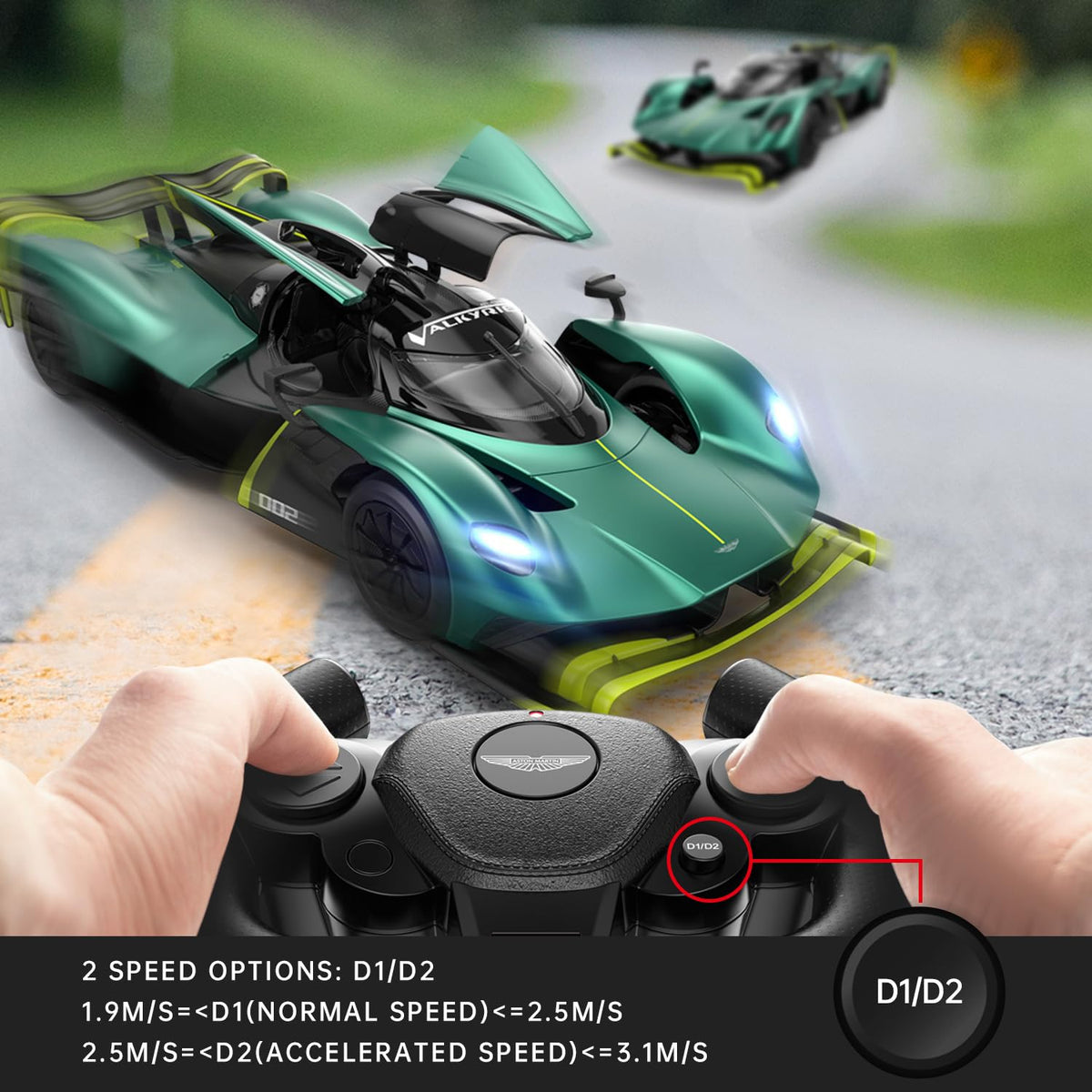 Rastar Aston Martin Valkyrie AMR Pro RC Car 1:14 Scale – Green