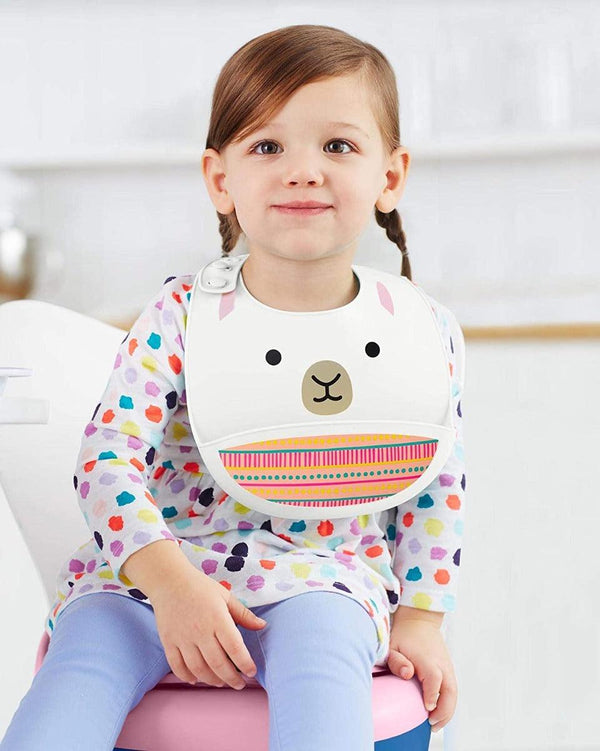 Skip Hop Zoo Fold & Go Silicone Bib Llama