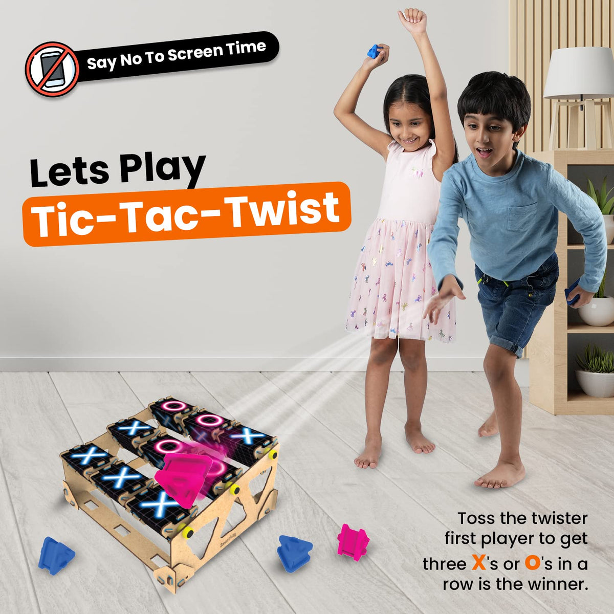 Smartivity Tic Tac Twist DIY Wooden STEM Strategy Board Game 6Y+