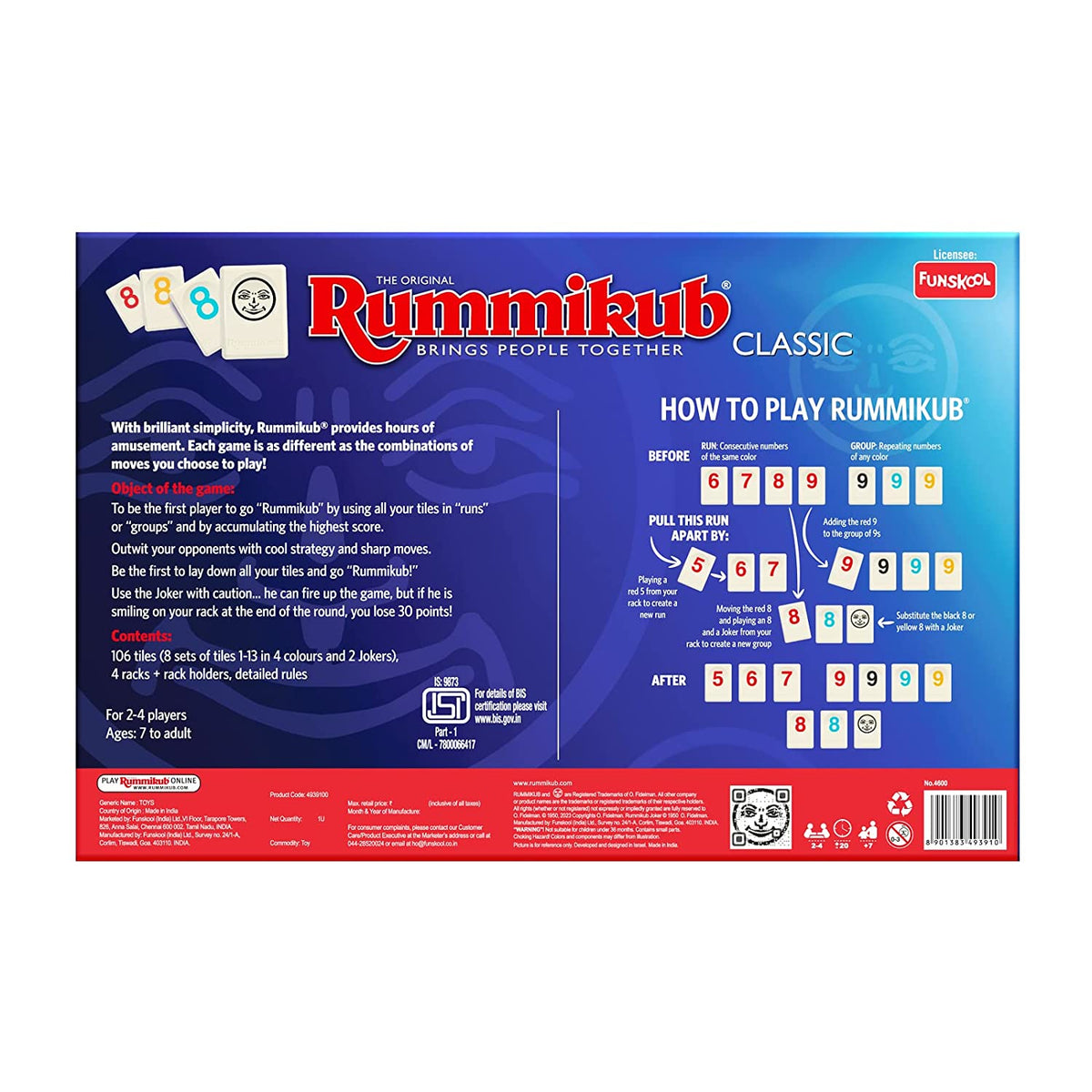 Funskool Rummikub Classic Tile Game | 7+ Years