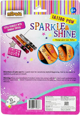 Mirada Tattoo Pens Sparkle & Shine 3 Pens + 6 Stencils 6Y+ – Multicolor