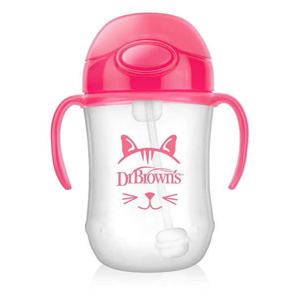 Dr Browns Natural Flow Baby's First Straw Cup Assorted (270ml) - Pink
