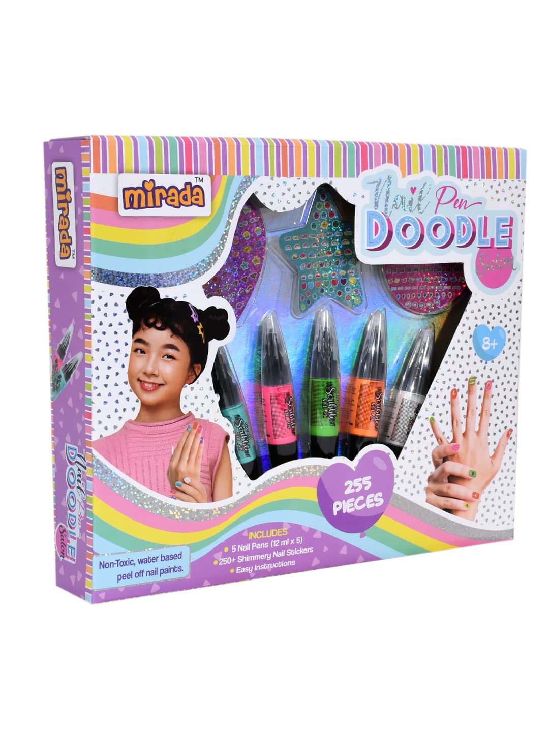 Mirada Doodle Nail Pen Salon Nail Art Kit 8Y+ – Multicolor