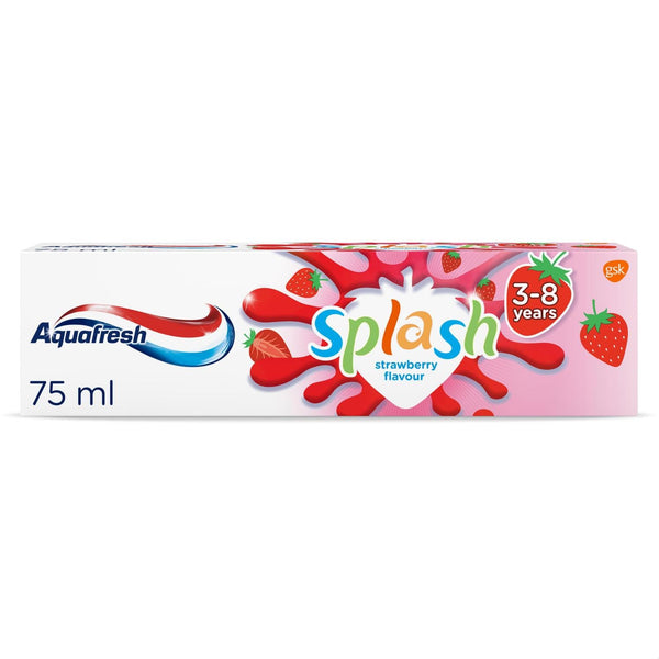 Aquafresh Kids Splash Toothpaste 3–8 Years – Strawberry, 75 ml