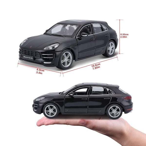 Bburago Porsche Macan Diecast Vehicle 1:24 Scale), (Model: 18-21077), Black