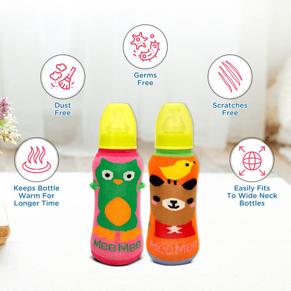 Mee Mee Stretchable Baby Feeding Bottle Cover (Pack Of 2) Assorted Colour