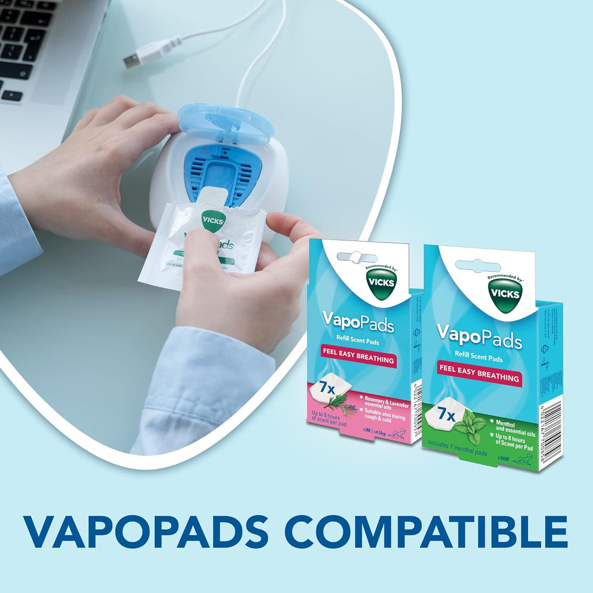 Vicks Portable Waterless Diffuser With Two Vapopads