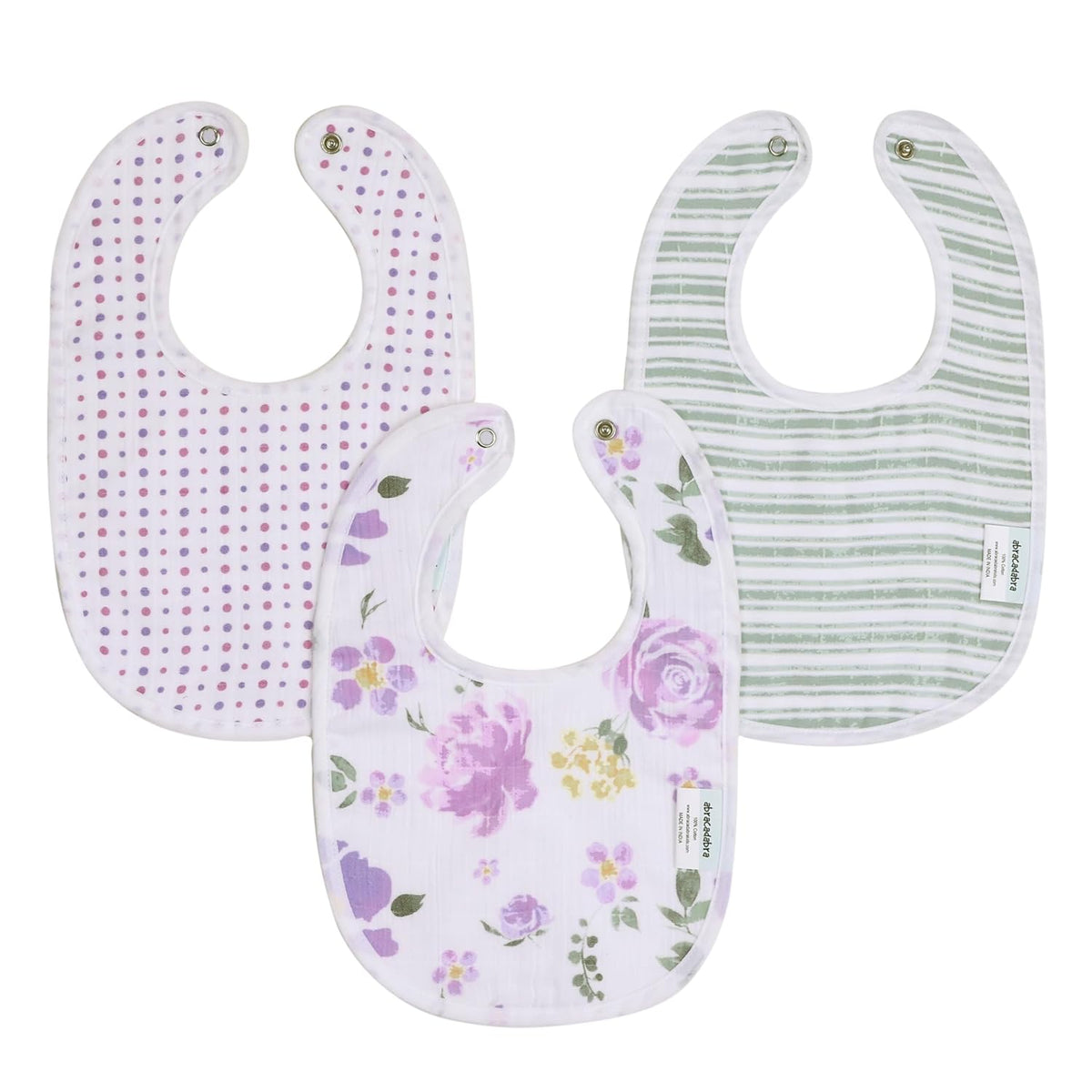 Abracadabra Muslin Bibs Set of 3 29 × 20 cm Villandry Multicolour