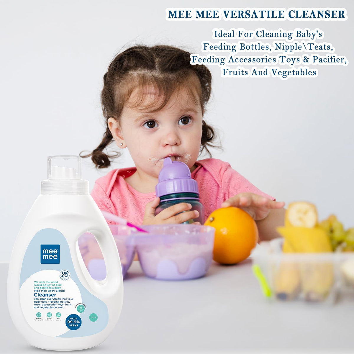 Mee Mee Baby Accessories & Vegetable Liquid Cleanser 1500 ml – Clear