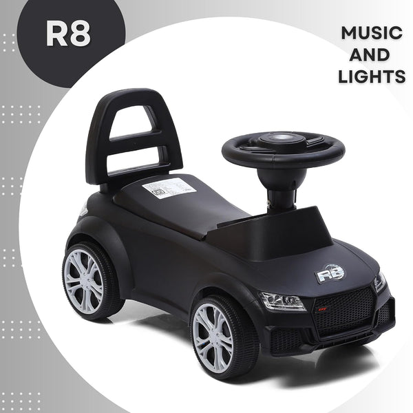 Dash R8 Kids Push Ride On with Horn, Music, Light, Backrest and Under Seat Storage - 1 to 3 Years