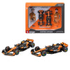 Bburago 1/43 McLaren MCL38 Miami GP 2024 Set of 2 F1 Models #81 Oscar Piastri & #4 Lando Norris
