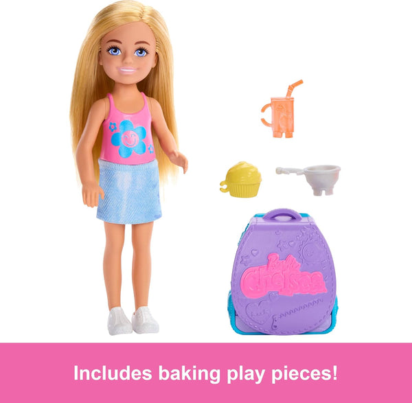 Barbie Family & Friends Chelsea Cupcake Baking Backpack Chelsea Doll And Accessories